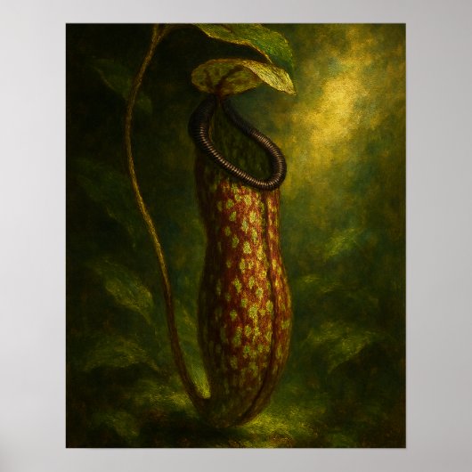 Pitcher Plant: Toxic Elegance Impressionist Art ポスター (正面)