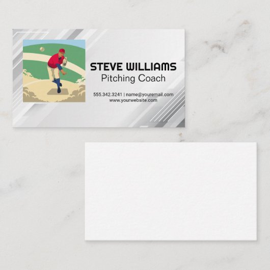 Pitcher Throwing Baseball 名刺 (正面/裏面)