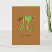 Pithon Python Snake - Pi Day Math Greeting Card カード (正面)