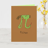 Pithon Python Snake - Pi Day Math Greeting Card カード (黄色い花)