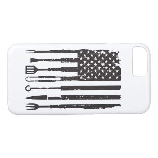 Pitmasterの米国旗のギフトを焼いているBBQの喫煙者 Case-Mate iPhoneケース (裏面(横))