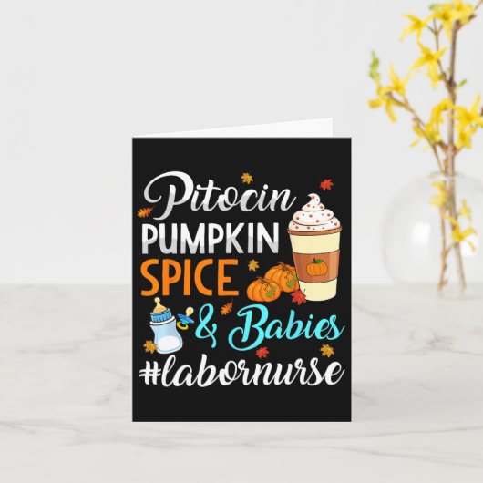 Pitocin Pumpkin SpiceとBybies配送労働Nu カード (黄色い花)