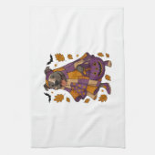 Pitpull Dog Ghost Halloween キッチンタオル (縦)