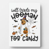 Pitpull Dog Halloween Ghost Spooky フォトプラーク (正面)