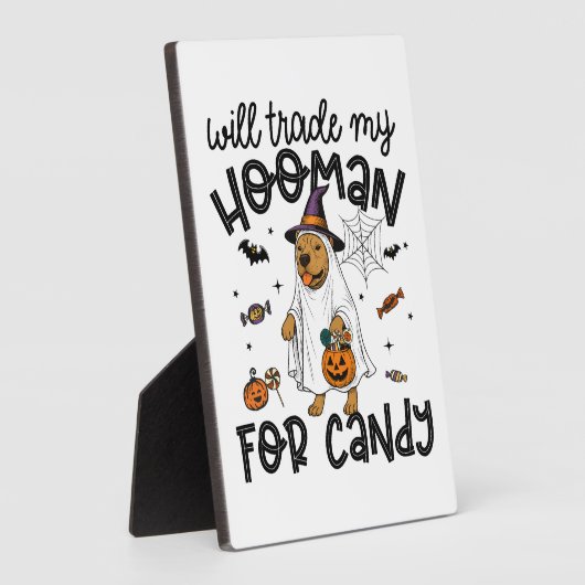 Pitpull Dog Halloween Ghost Spooky フォトプラーク (側面)