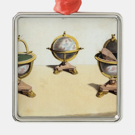 PittのCabinettの地球のライティング・テーブル メタルオーナメント (正面)