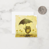 Pitter-Patter & Post-Internet Purr:ミニマリストフクロウ ノートカード (正面/裏面インサイチュ)