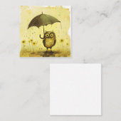 Pitter-Patter & Post-Internet Purr:ミニマリストフクロウ ノートカード (正面/裏面)