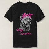 Pittie Grandma  Cute Funny American Pitbull Dog Mo Tシャツ (デザイン正面)