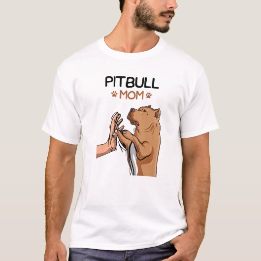 Pittie Mom Pitbull Dog Mama Women Girls Tシャツ (正面)