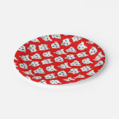 "Pittie Pittie!" 犬のイラストレーションパターン ペーパープレート (アングル)