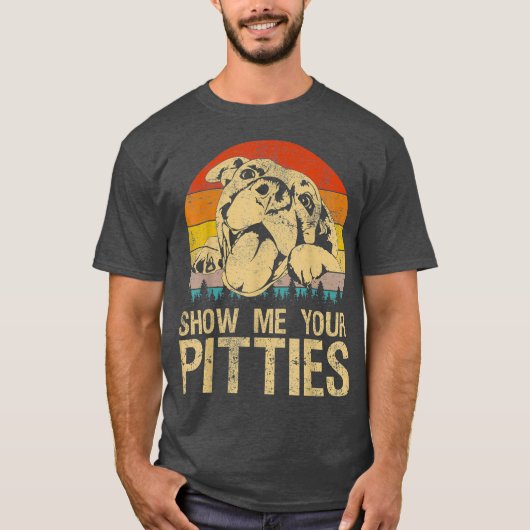 Pittiesのピットブル愛犬家を表示おもしろいする Tシャツ (正面)