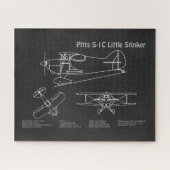 Pitts S-1C – 飛行機の設計図の計画PD ジグソーパズル (横)