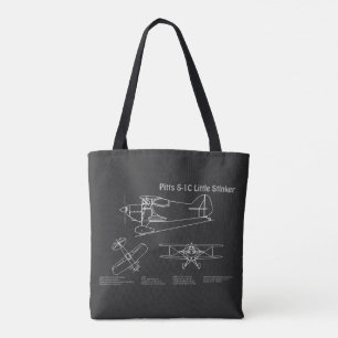 Pitts S-1C – 飛行機の設計図の計画PD トートバッグ