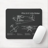 Pitts S-1C – 飛行機の設計図の計画PD マウスパッド (マウス)