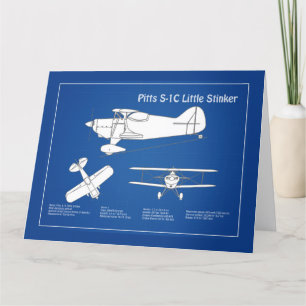 Pitts S-1C – 飛行機の設計図プランABD サンキューカード