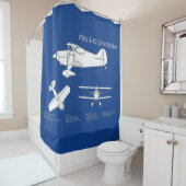 Pitts S-1C – 飛行機の設計図プランABD シャワーカーテン (インサイチュ)