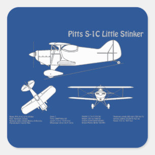 Pitts S-1C – 飛行機の設計図プランABD スクエアシール