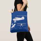 Pitts S-1C – 飛行機の設計図プランABD トートバッグ (クローズアップ)