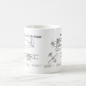 Pitts S-1C – 飛行機の設計図プランBD コーヒーマグカップ (中央)