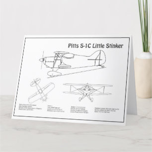Pitts S-1C – 飛行機の設計図プランBD サンキューカード