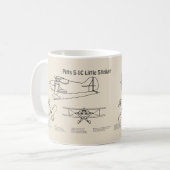 Pitts S-1C – 飛行機の設計図プランSD コーヒーマグカップ (正面左)