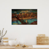 Pittsburgh By Moonlight Poster ポスター (キッチン)