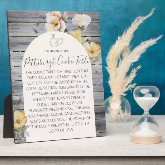 Pittsburgh Cookie Table Wedding Sign フォトプラーク (側面)