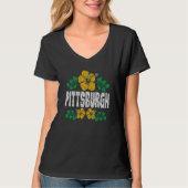Pittsburgh Flowers Distressed Color Print Tシャツ (正面)