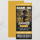 Pittsburgh Football Ticket Birthday Invitation 招待状 (正面/裏面)