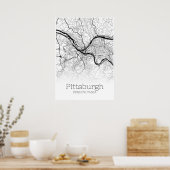 Pittsburgh Map - Pennsylvania - City Map Poster ポスター (キッチン)