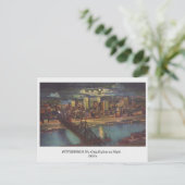 Pittsburgh PA, City Skyline at Night oldはがき ポストカード (スタンド正面)