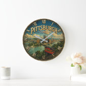 Pittsburgh Pennsylvania ラージ壁時計 (ホーム)
