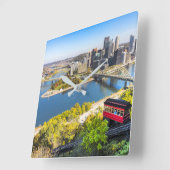 Pittsburgh Pennsylvania Duquesne Incline スクエア壁時計 (傾斜)