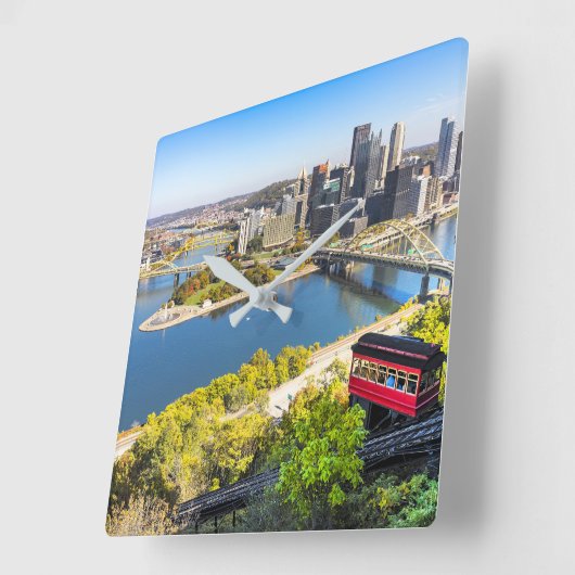Pittsburgh Pennsylvania Duquesne Incline スクエア壁時計 (傾斜)