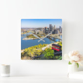 Pittsburgh Pennsylvania Duquesne Incline スクエア壁時計 (ホーム)