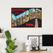 Pittsburgh Pennsylvania PA Large Letter Postcard ポスター (ホームオフィス)