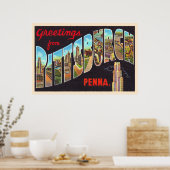 Pittsburgh Pennsylvania PA Large Letter Postcard ポスター (キッチン)
