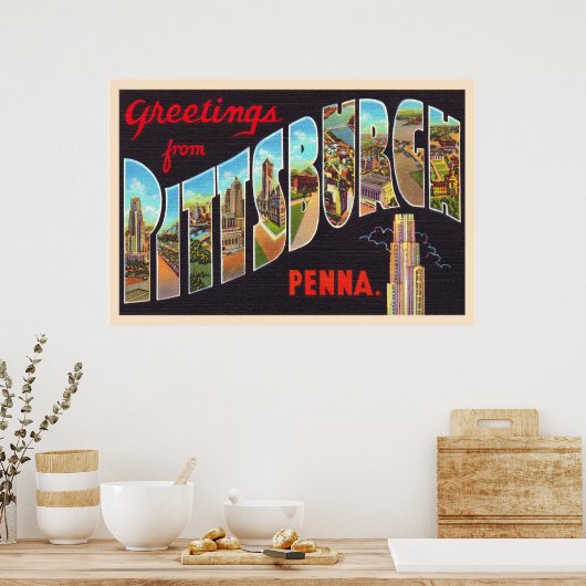 Pittsburgh Pennsylvania PA  Large Letter Postcard ポスター (キッチン)