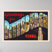 Pittsburgh Pennsylvania PA  Large Letter Postcard ポスター (正面)