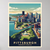 Pittsburgh, Pennsylvania Skyline ポスター (正面)