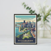 Pittsburgh, Pennsylvania Skyline ポストカード (スタンド正面)