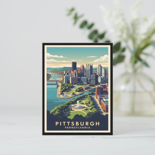 Pittsburgh, Pennsylvania Skyline ポストカード (スタンド正面)