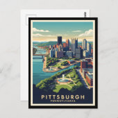 Pittsburgh, Pennsylvania Skyline ポストカード (正面/裏面)