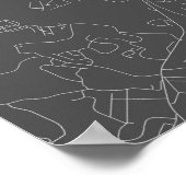 Pittsburgh, Pennsylvania (white on black) ポスター (角)