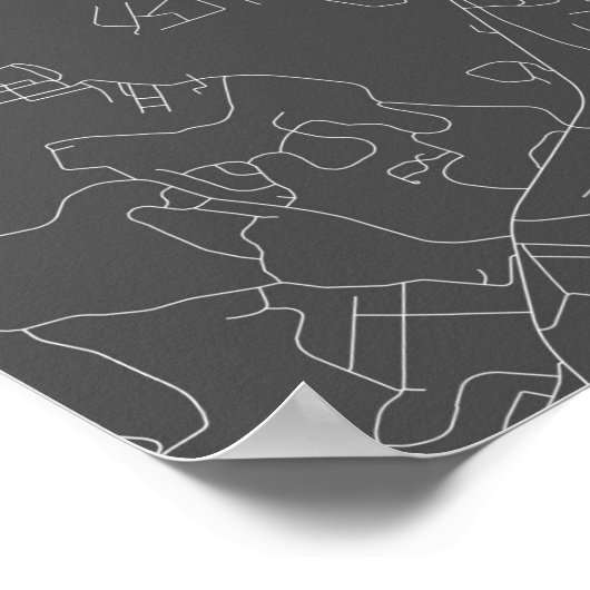 Pittsburgh, Pennsylvania (white on black) ポスター (角)