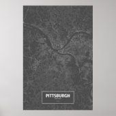 Pittsburgh, Pennsylvania (white on black) ポスター (正面)