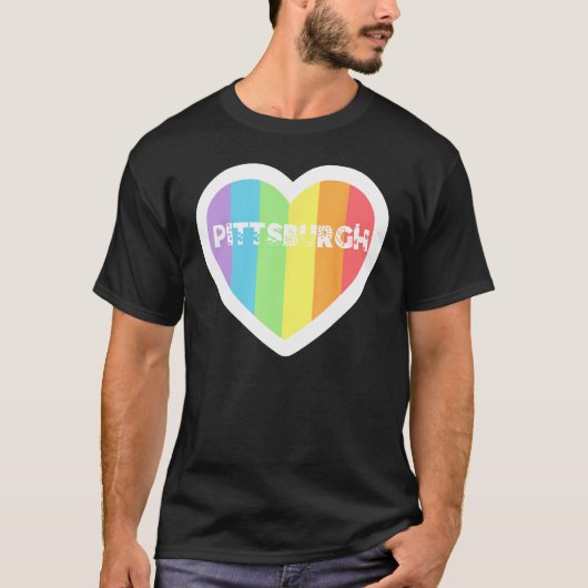 Pittsburgh Rainbow Gay LGBTQIA+ Pride Men Women Bo Tシャツ (正面)