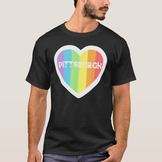 Pittsburgh Rainbow Gay LGBTQIA+ Pride Men Women Bo Tシャツ (正面)