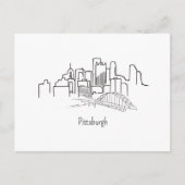 Pittsburgh Skyline Pittsburgh Illustration ポストカード (正面)